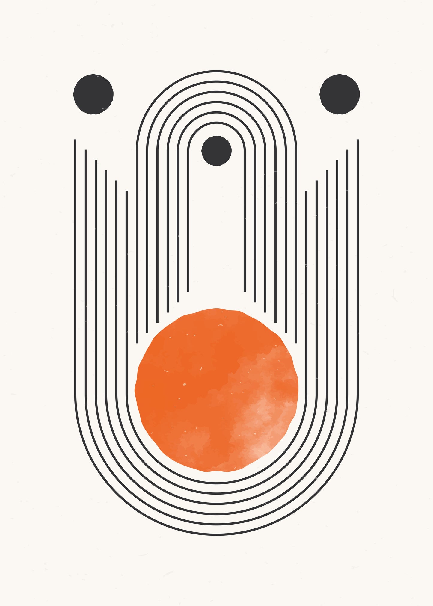 Orange Orbit Canvas Painting