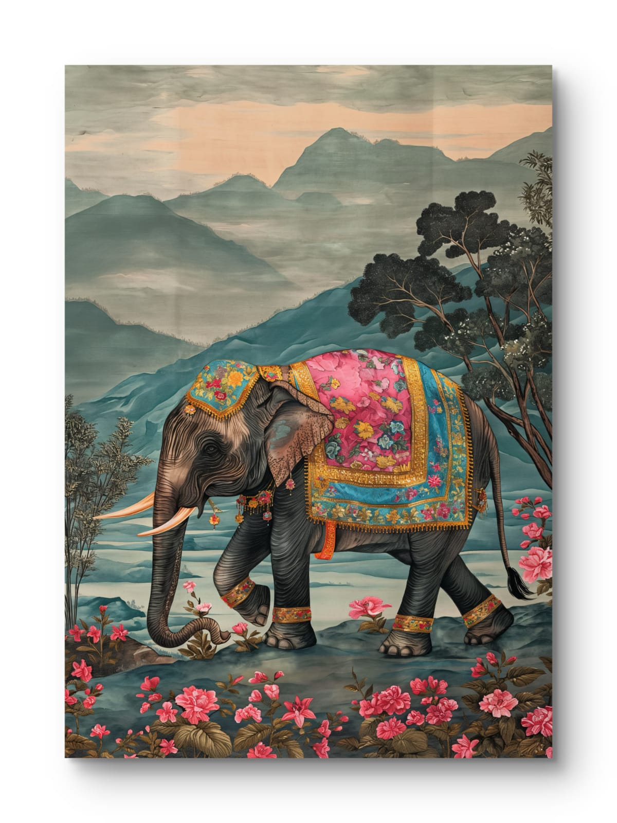 Elephant Walk Canvas Painting