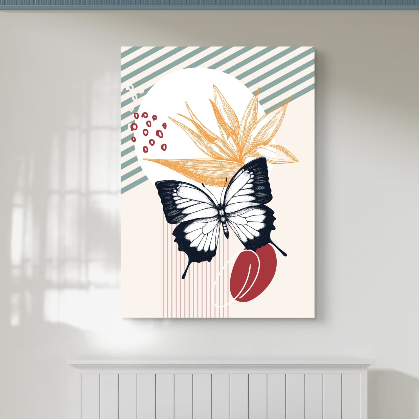 Butterfly Palm Canvas Painting