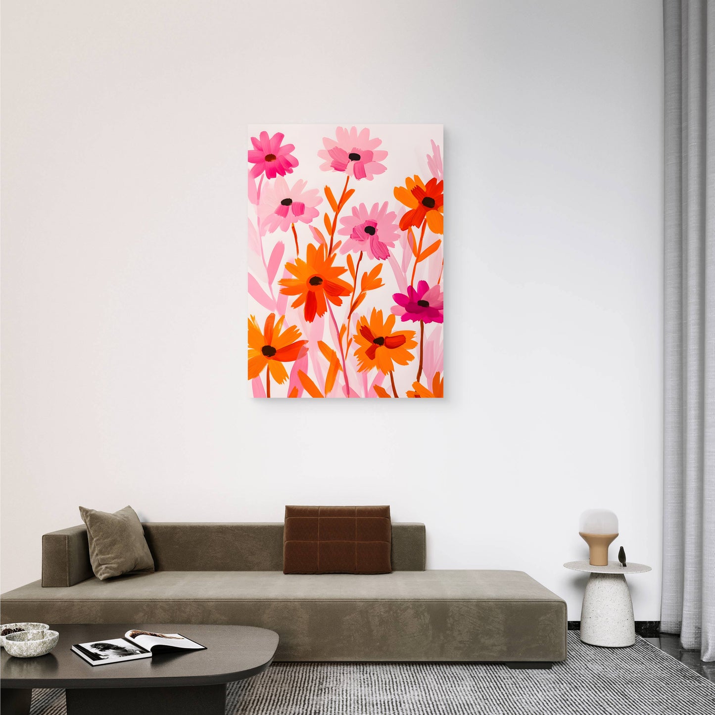 Pink Daisies Canvas Painting