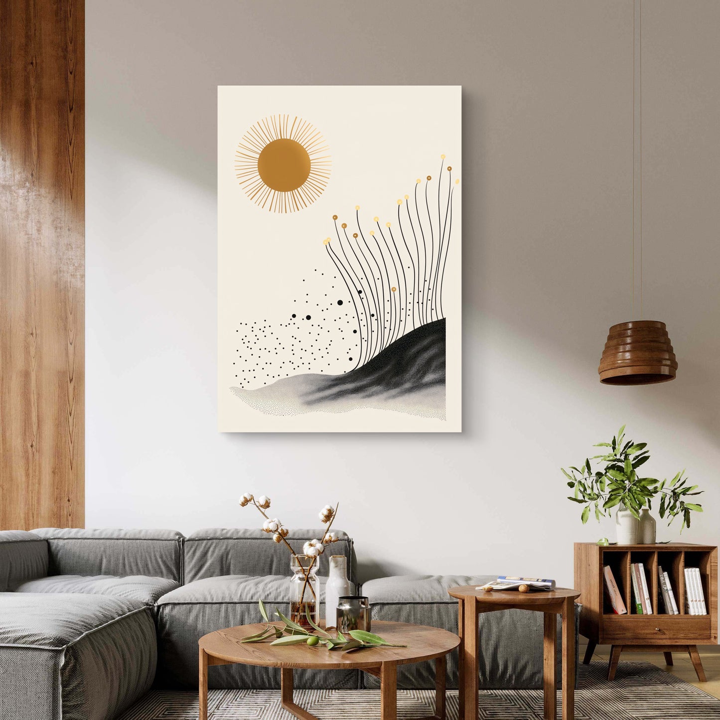 Golden Reeds Canvas Painting