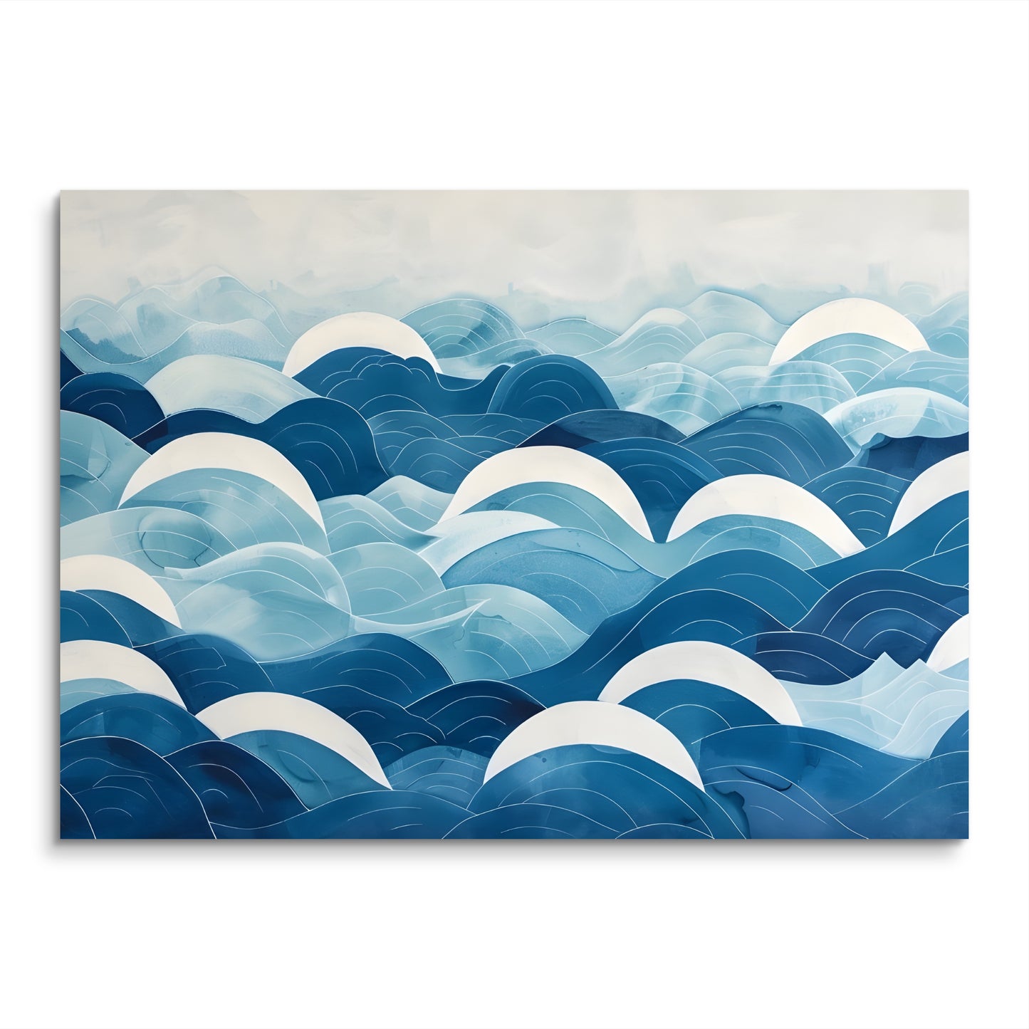 Blue Waves Canvas Painting