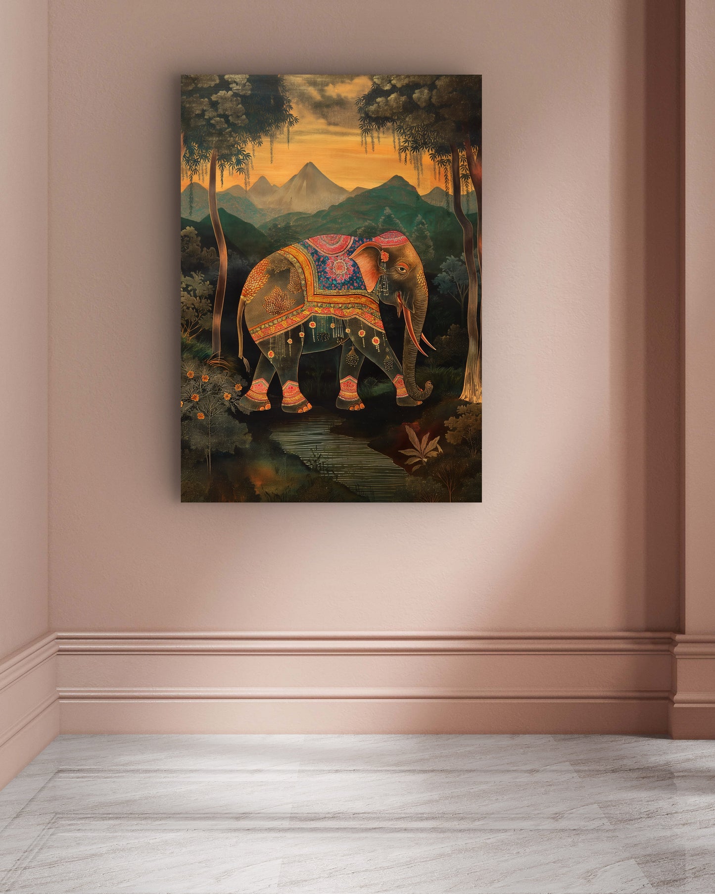 Forest Elephant Canvas Painting