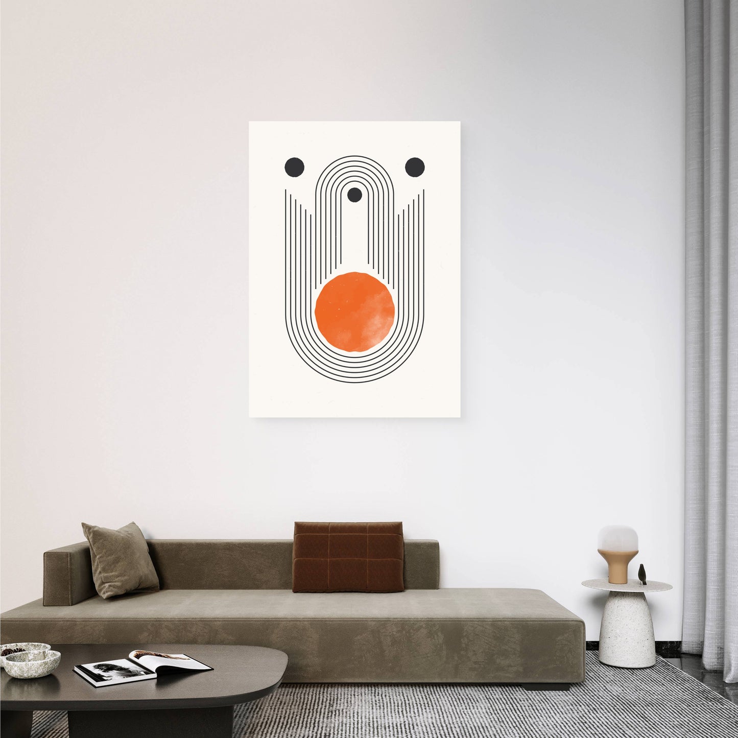 Orange Orbit Canvas Painting