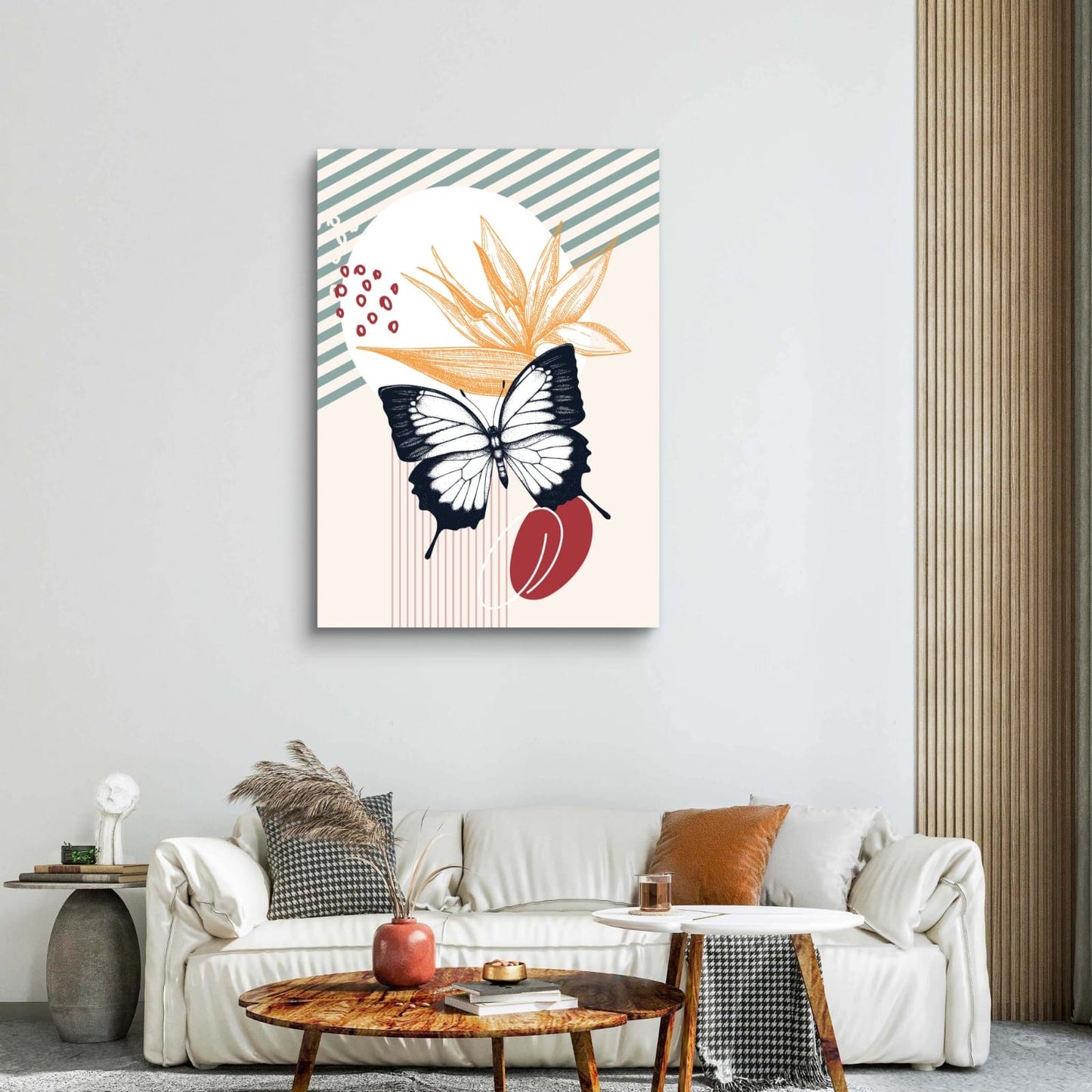 Butterfly Palm Canvas Painting