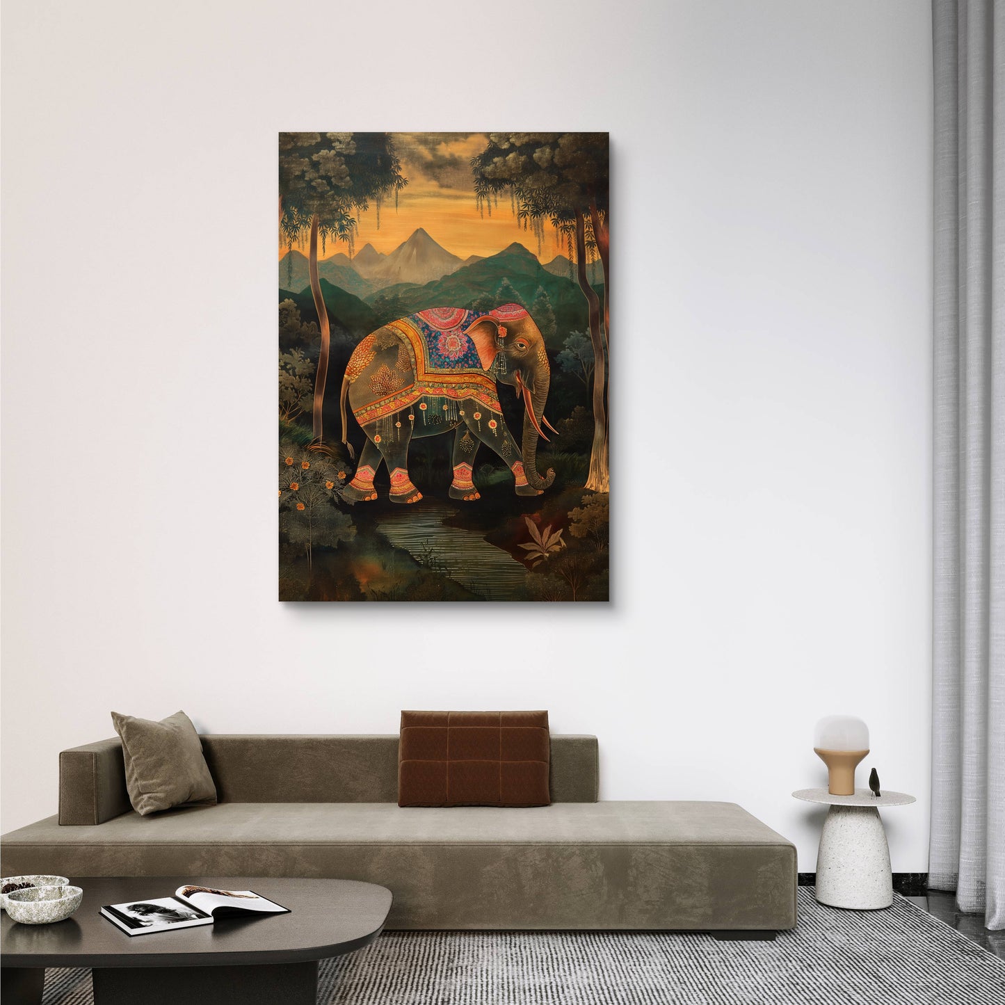 Forest Elephant Canvas Painting