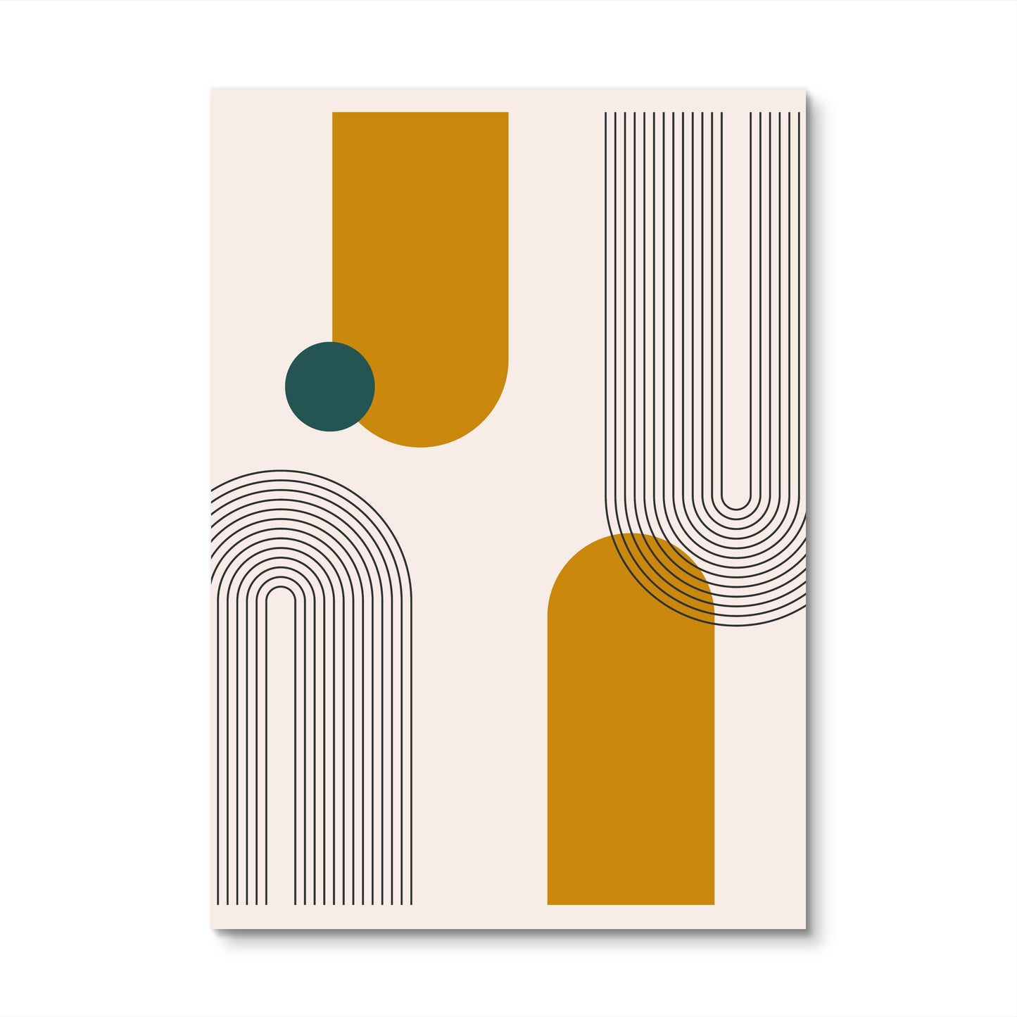 Golden Forms Canvas Painting