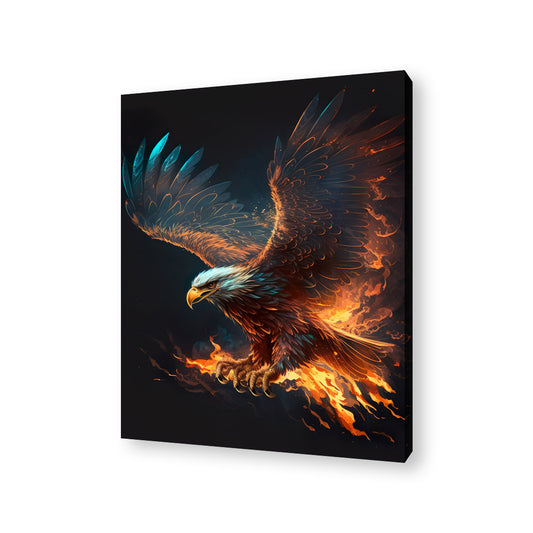 Fire Eagle Framed Canvas
