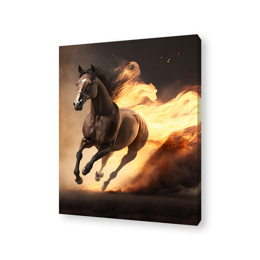 Fire Horse Framed Canvas