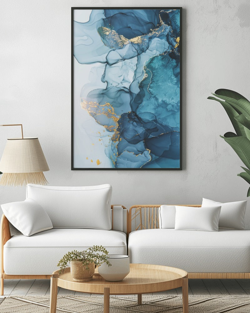 Saphire Stream 001 Canvas Painting