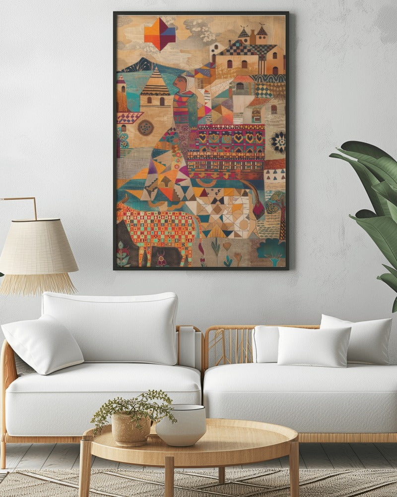 Indian Mosiac Canvas Painting