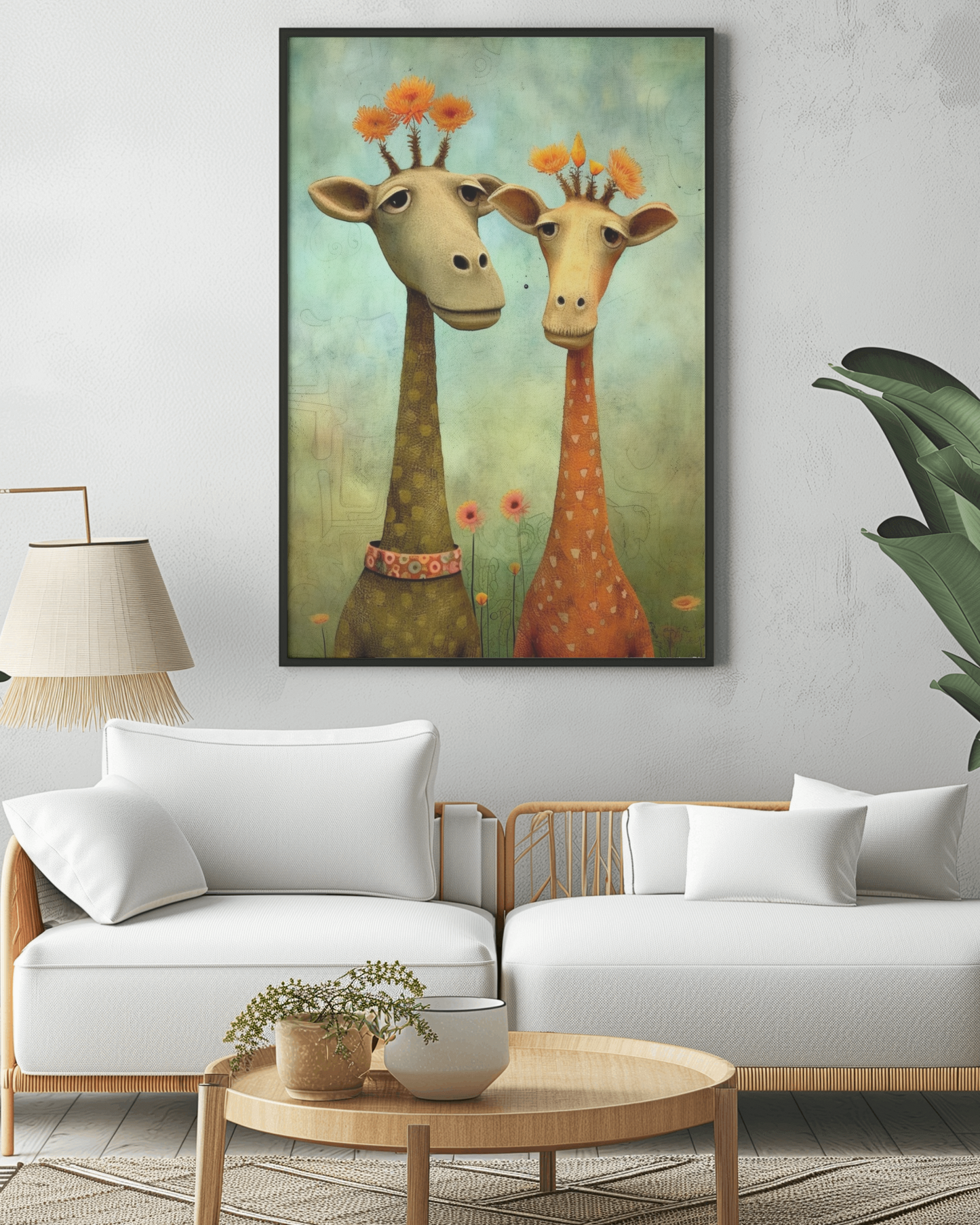 Fun Giraffes Canvas Painting