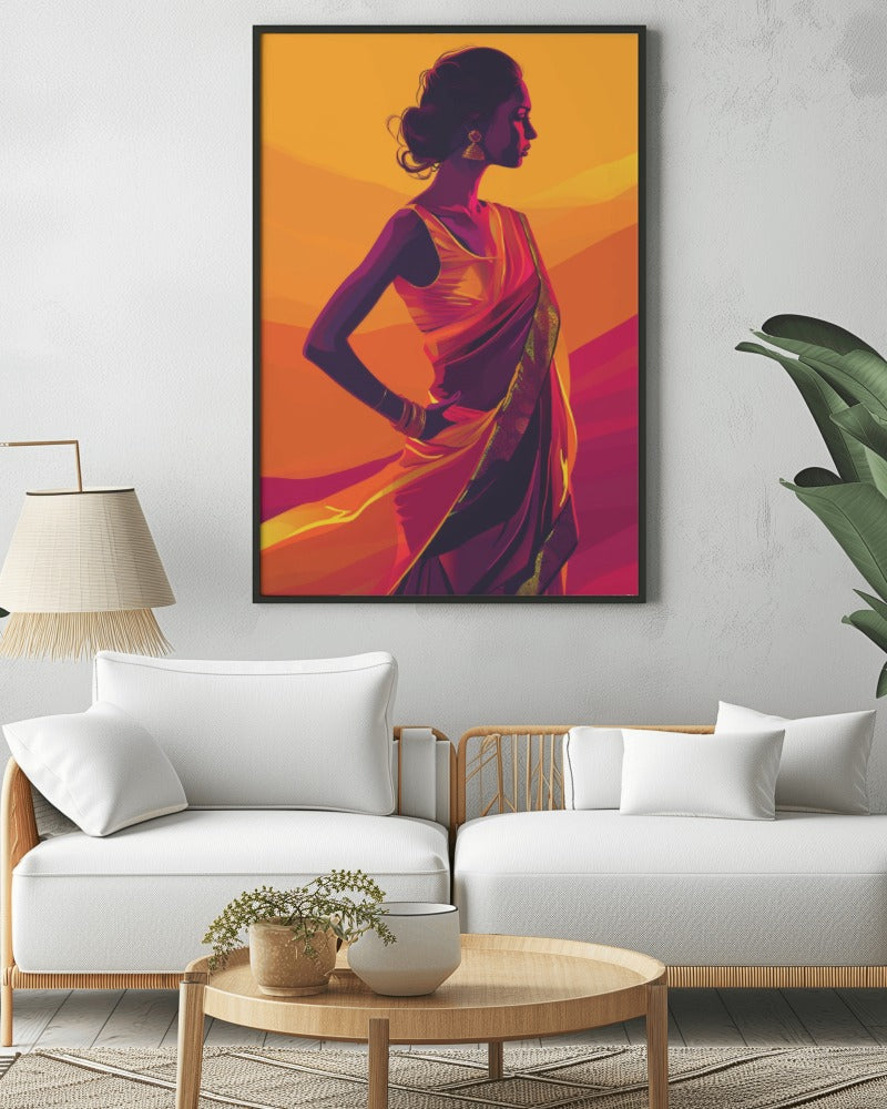 Saree Power Canvas Painting