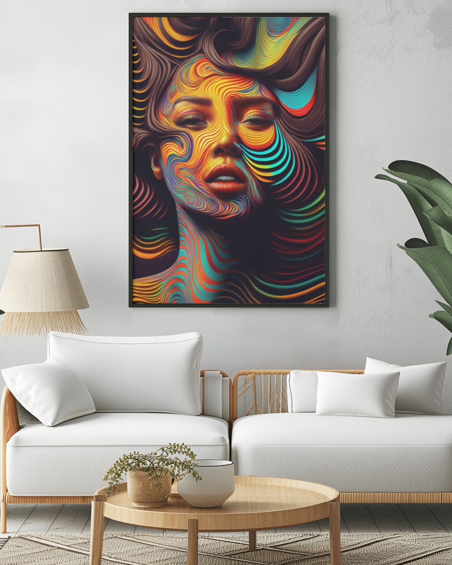 Psychedelic Woman Canvas Painting