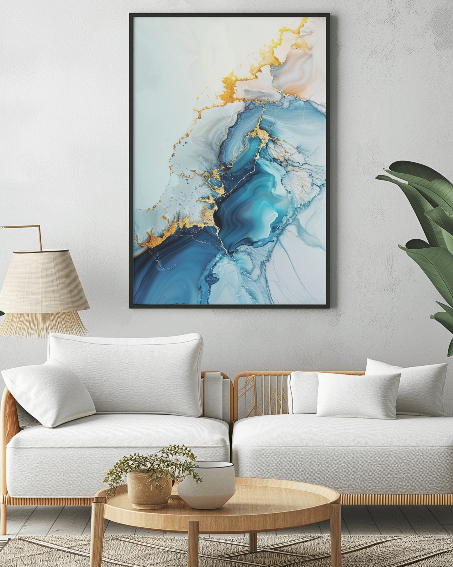 Saphire Stream 002 Canvas Painting