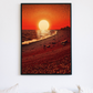 Canvas painting of a beach sunset with colorful skies and serene ocean waves, ideal for coastal home decor.