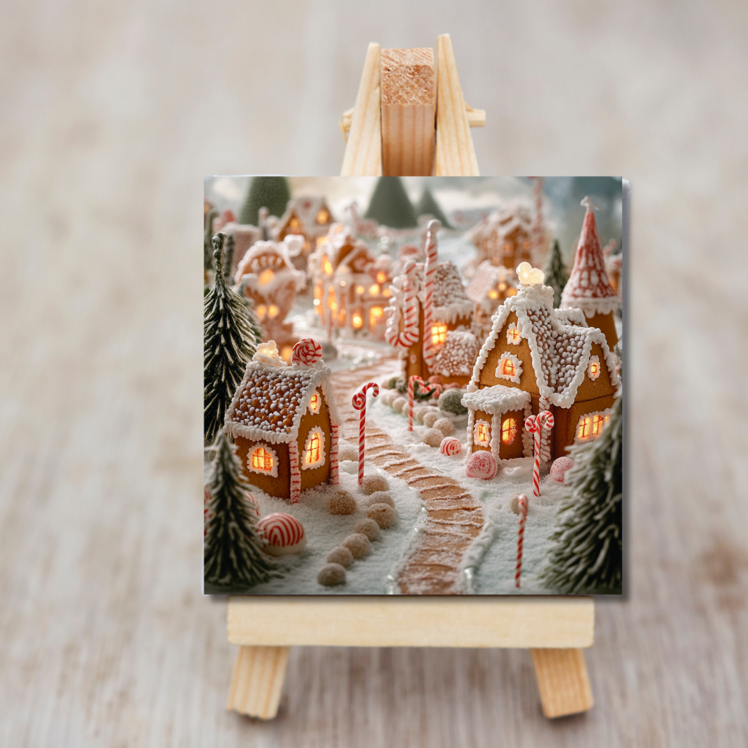 Gingerbread Village Canvas Frames