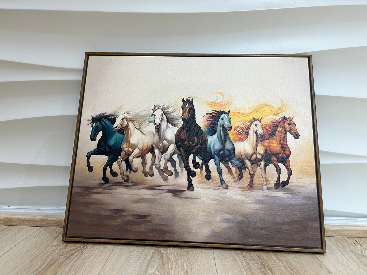 7 running horses 001 Canvas Painting