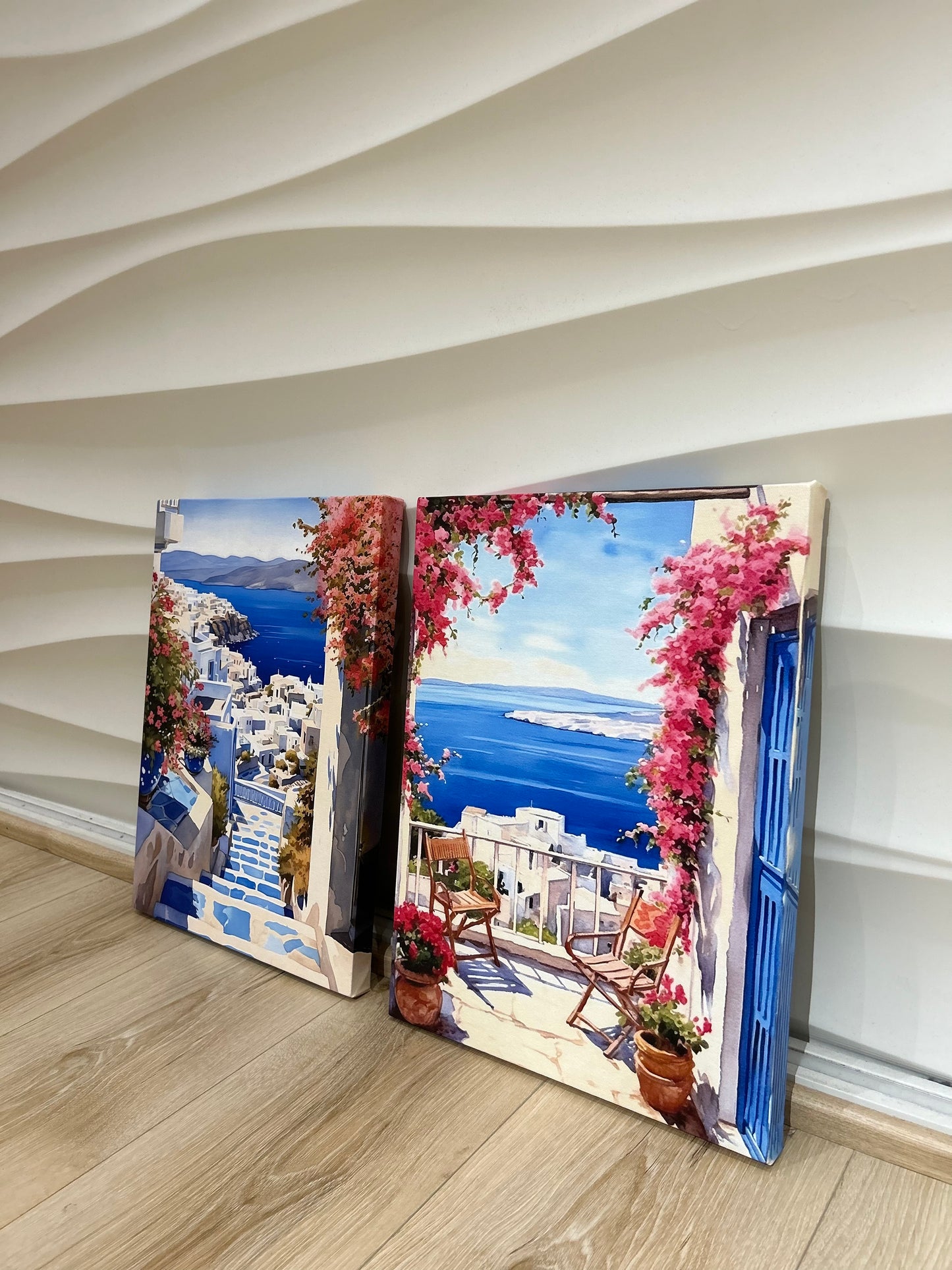 Spring in Santorini - 003 Canvas Painting