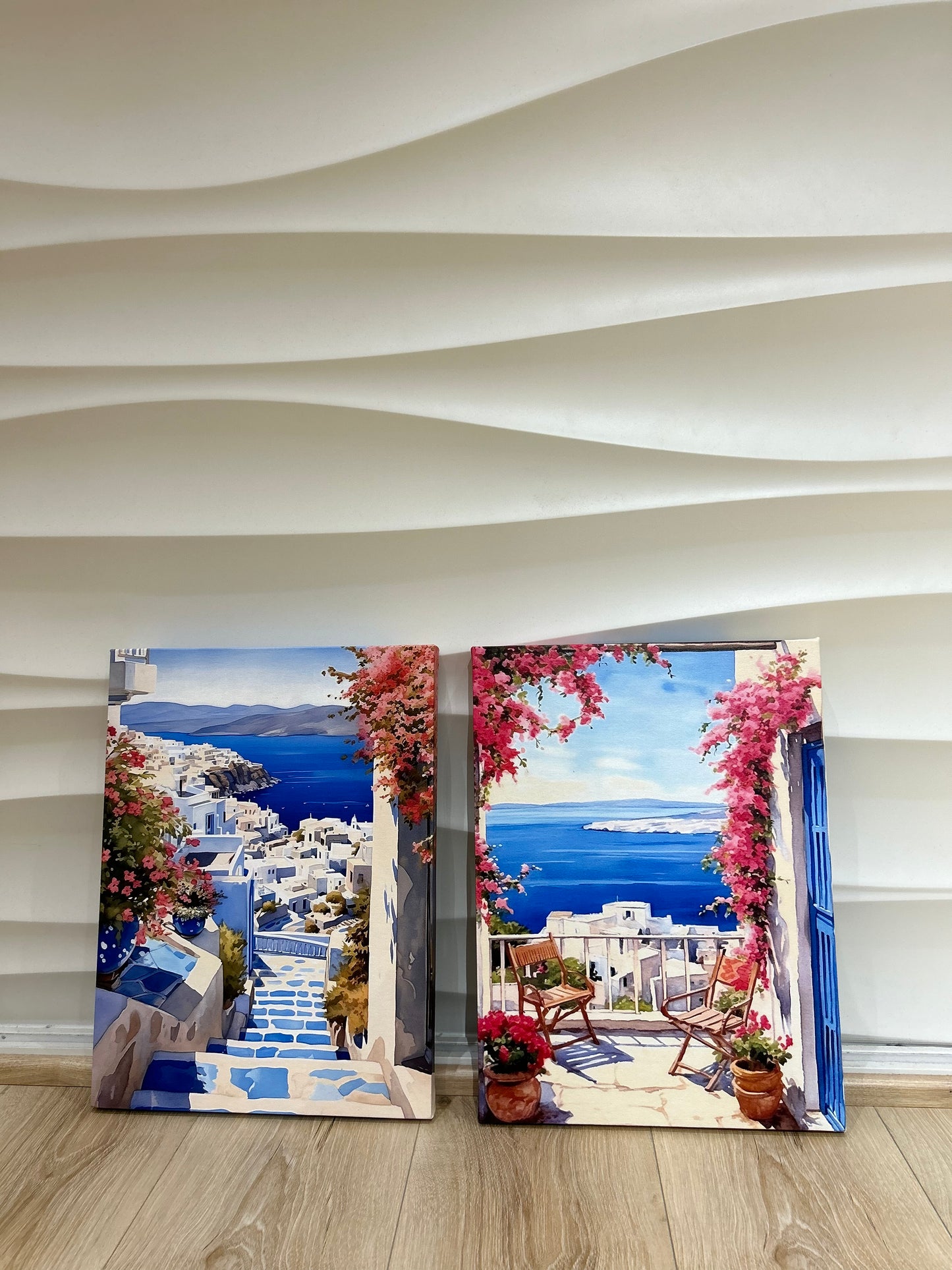 Spring in Santorini - 003 Canvas Painting