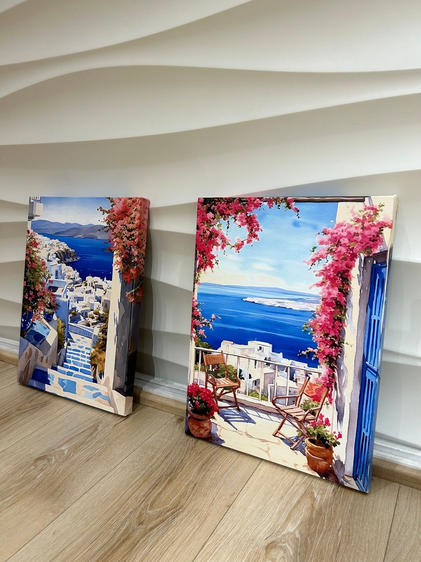 Spring in Santorini - 003 Canvas Painting