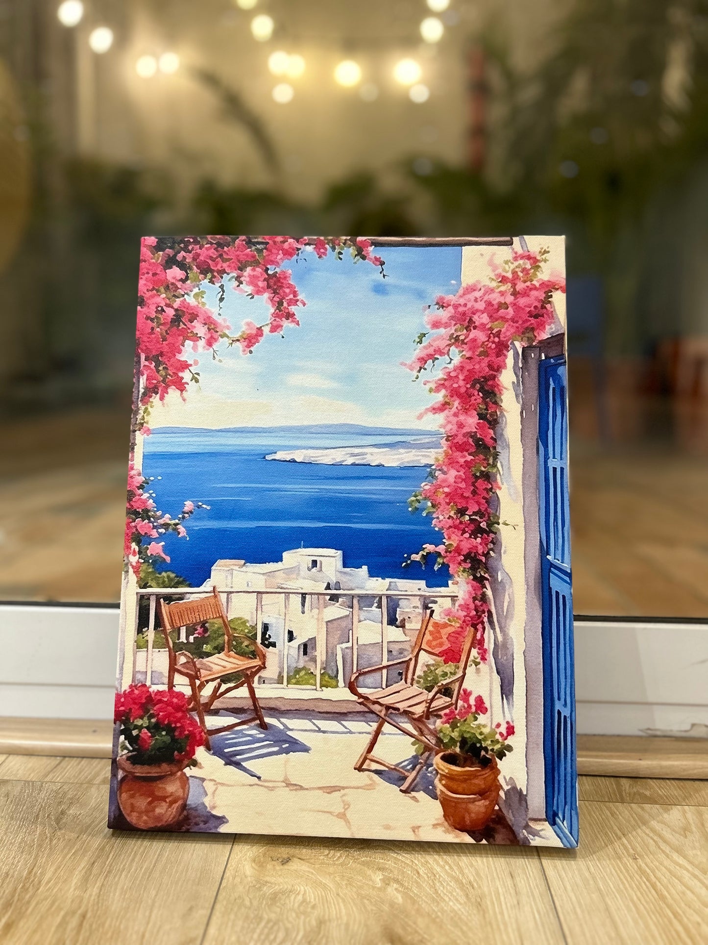 Spring in Santorini - 003 Canvas Painting