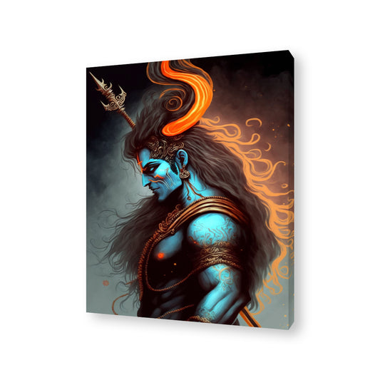 Lord Shiva - 002 Framed Canvas
