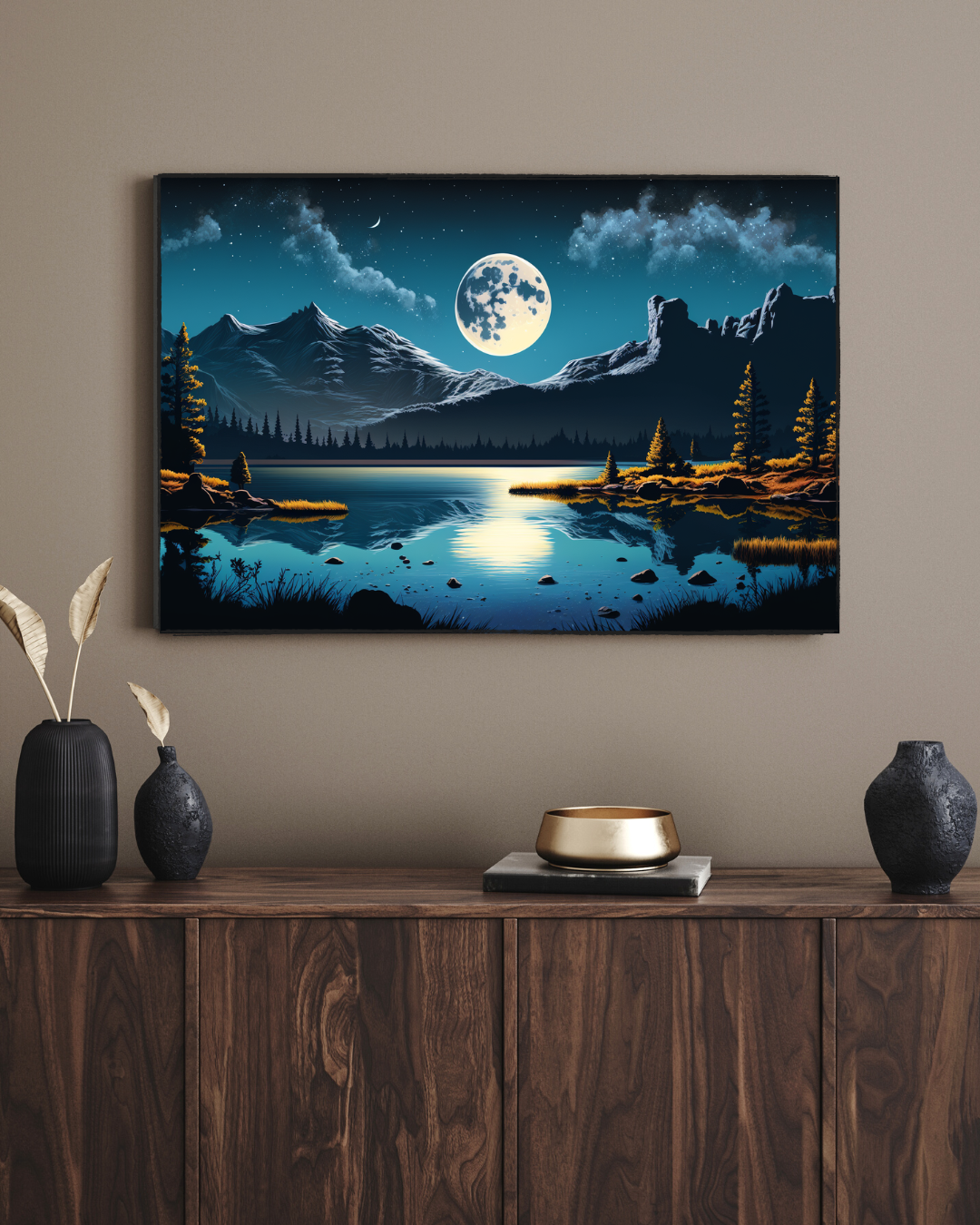 Blue Mountain canvas painting showcasing a serene blue mountain landscape. This tranquil artwork adds majestic beauty and sophistication to any room. Ideal for home decor, living rooms, offices, or bedrooms. Elevate your space with this stunning mountain art and enjoy a touch of calm elegance.