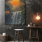 Sunset Waterfall Canvas Painting