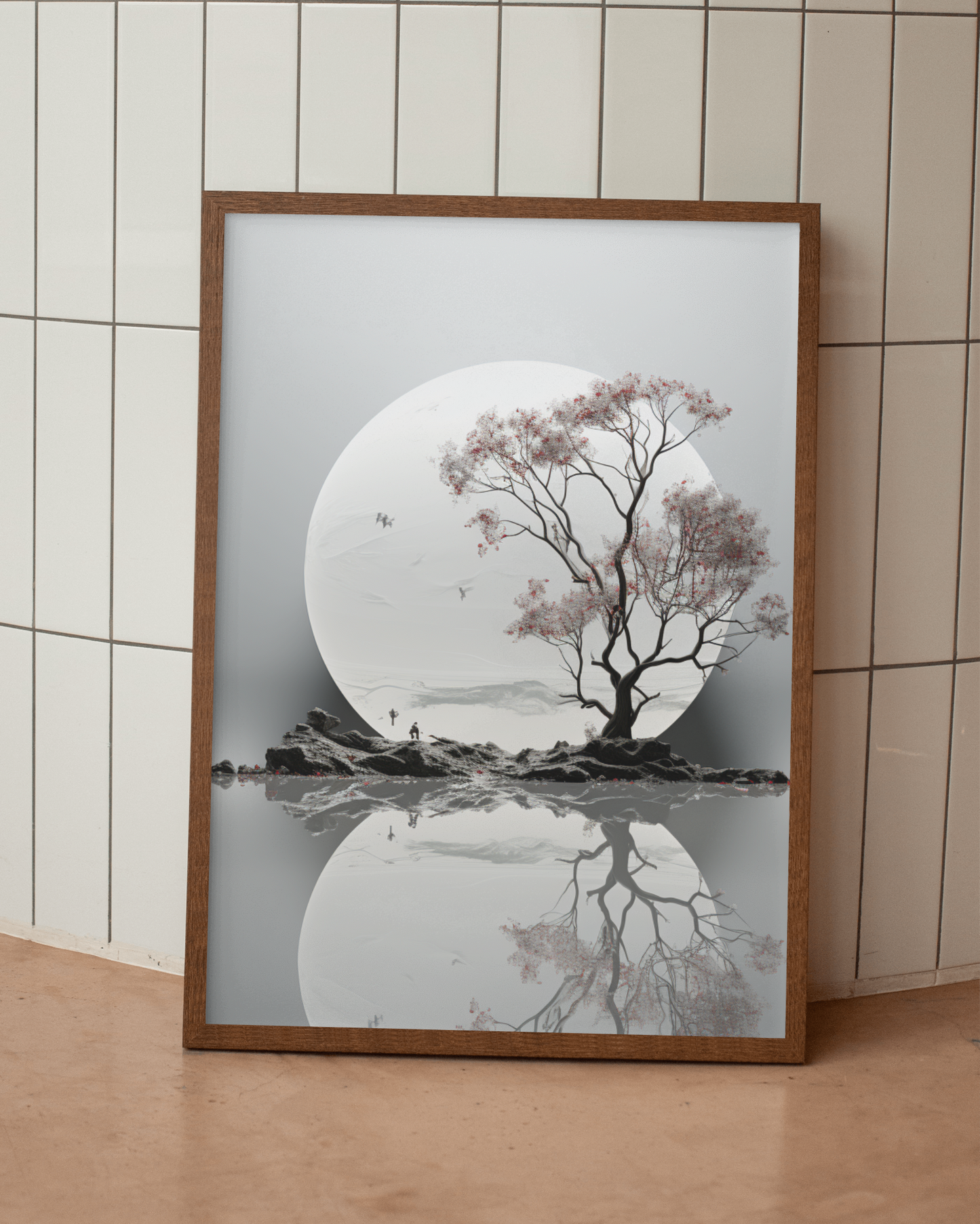 The White Moon Canvas Painting