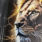 Electric Lion Canvas Painting