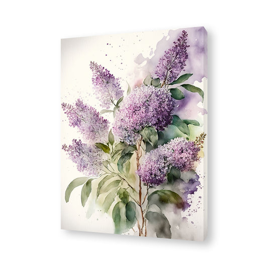 Purple Lilacs Framed Canvas
