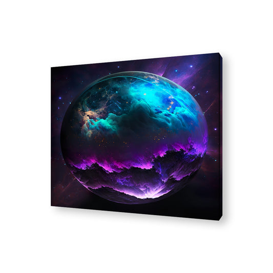 Purple Universe Framed Canvas