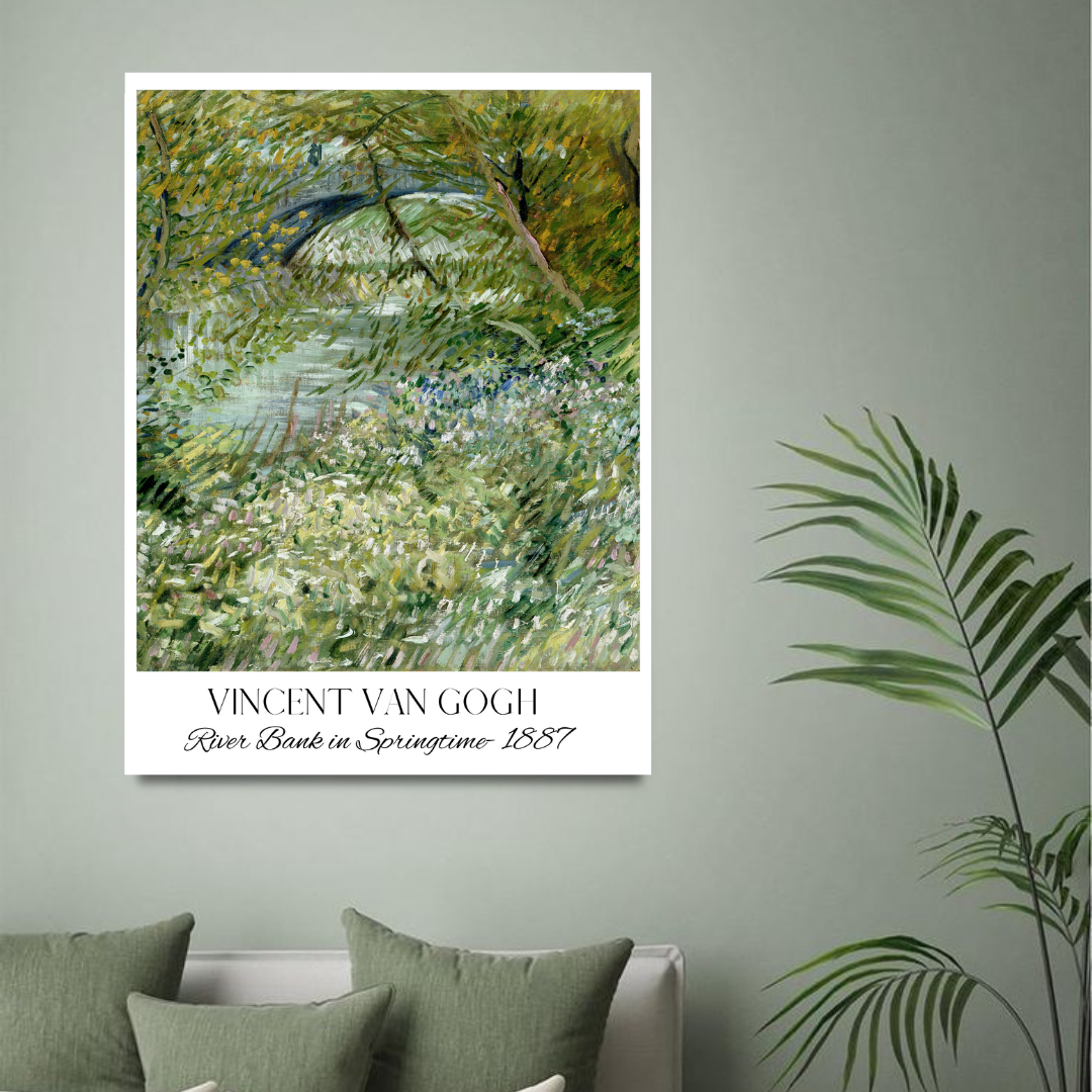Vincent Van Gogh River Bank in Springtime art on wall