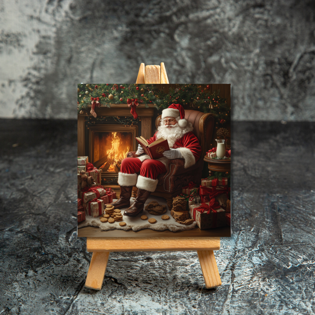 Santa's Cozy Reading Nook Canvas Frames