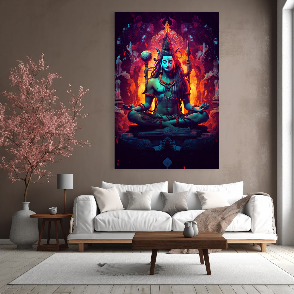 Enigamtic Lord Shiva Canvas Painting