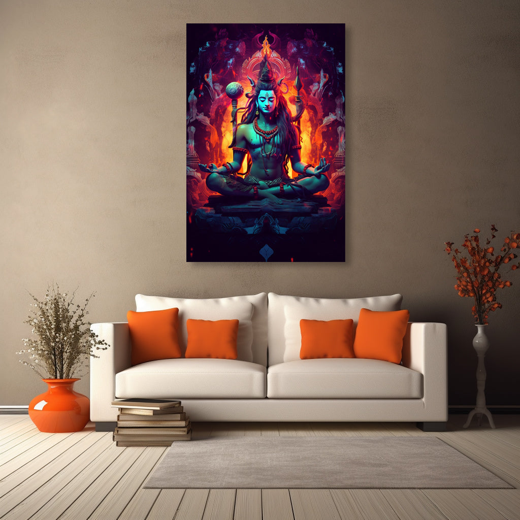 Enigamtic Lord Shiva Canvas Painting