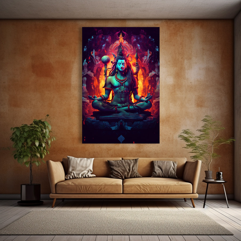 Enigamtic Lord Shiva Canvas Painting