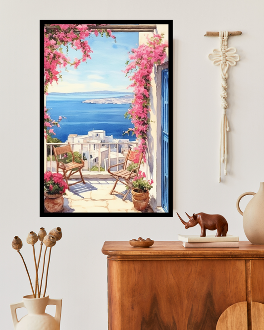 Spring in Santorini - 003 Canvas Painting