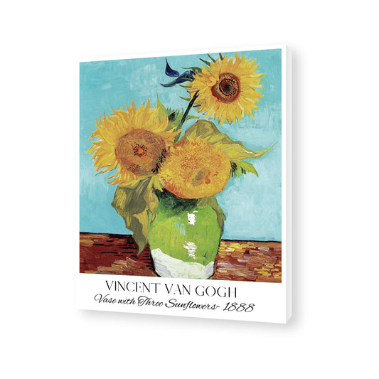Vincent Van Gogh - Vase with 3 sunflowers Canvas Painting