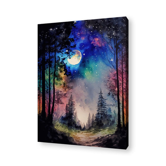 Watercolor Universe Framed Canvas