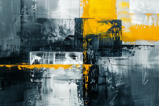 Yellow Contrast Canvas Painting 003