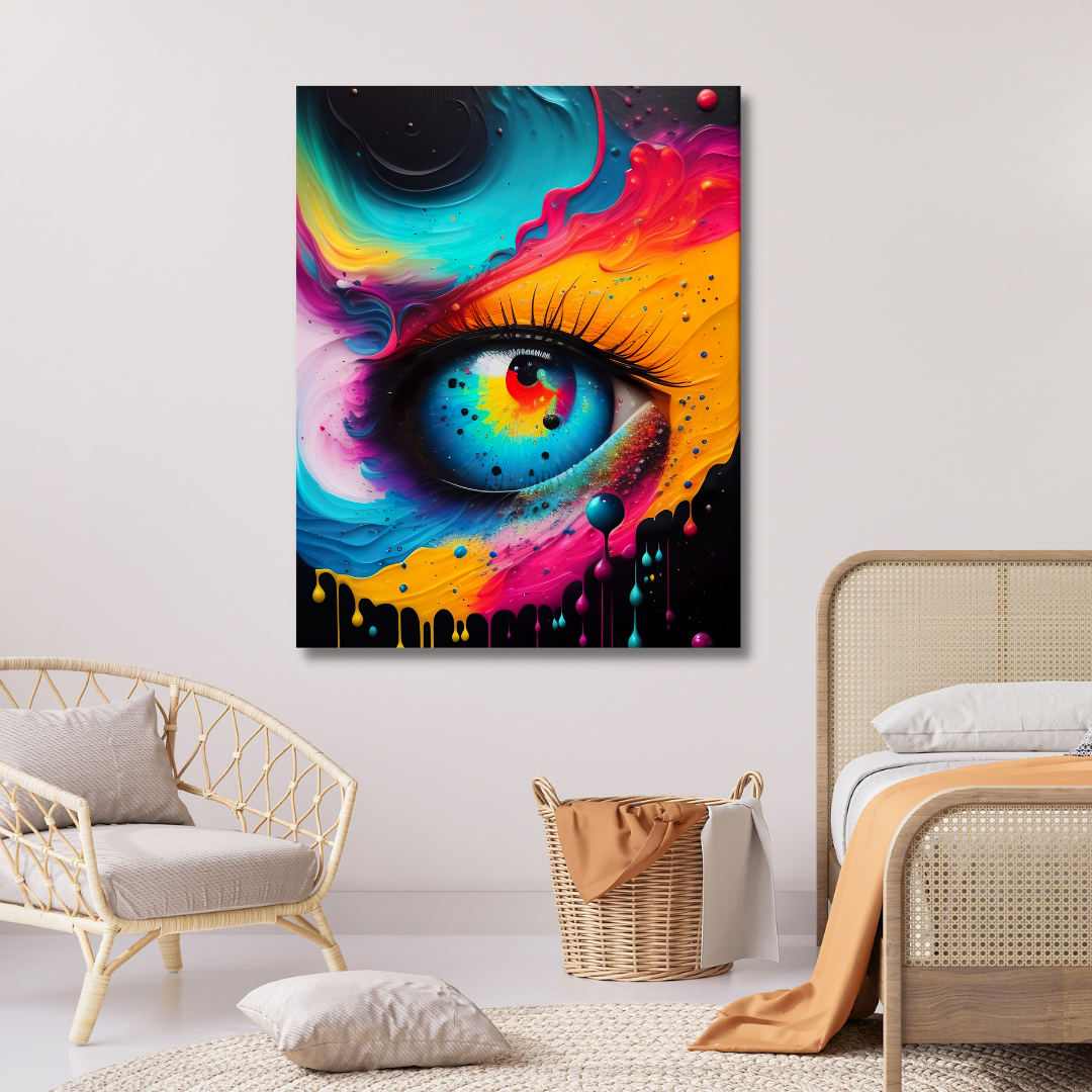 Pop Color Eye Framed Canvas – Genie Art