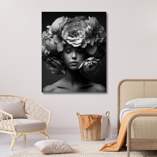 Flower Woman Framed Canvas