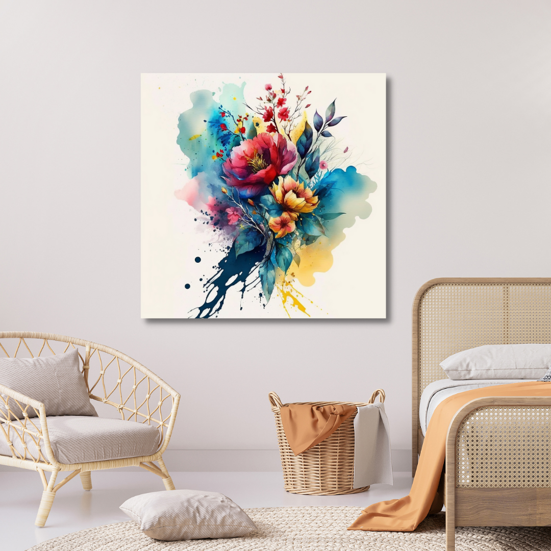 Painted Florals Canvas Painting