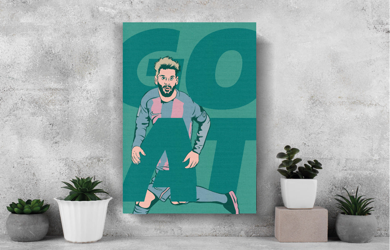 Messi GOAT Canvas Painting