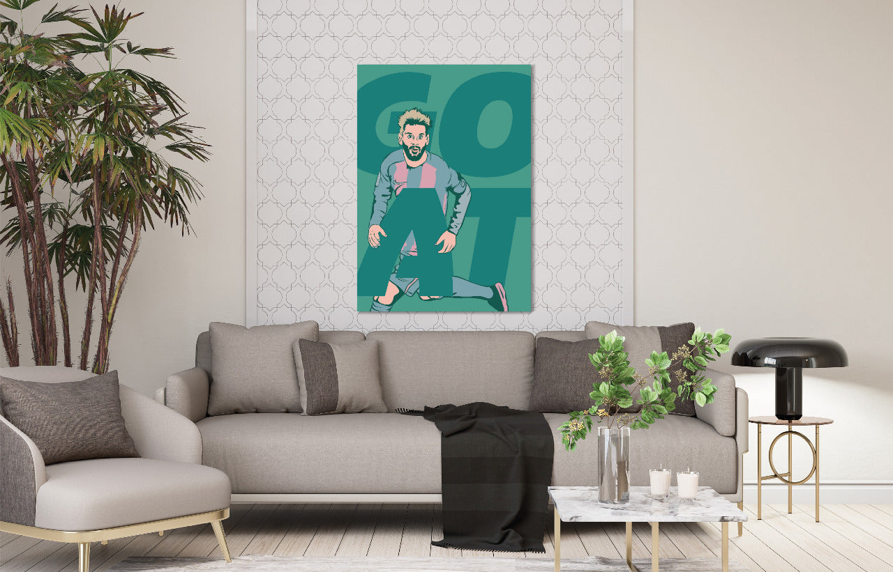 Messi GOAT Canvas Painting