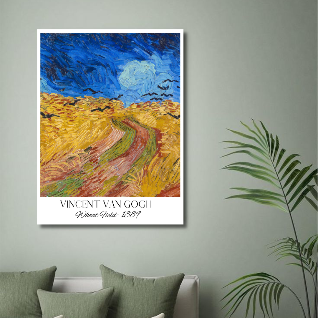 Vincent Van Gogh - Wheat Field Canvas Painting